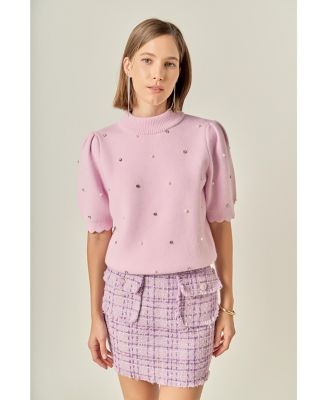 Women's Scallop Embellishment Knit