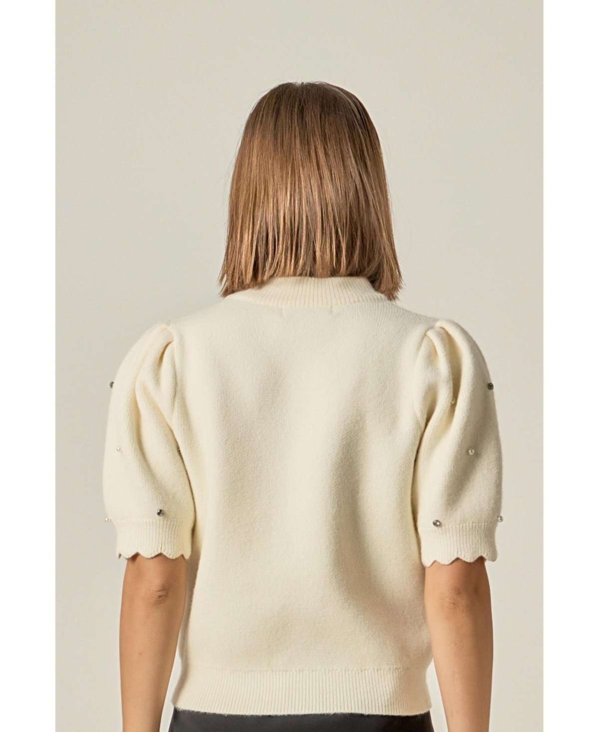 English Factory Women's Scallop Embellishment Knit