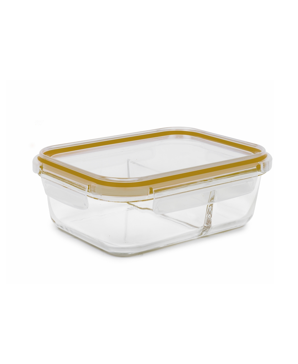 Sedona Kitchen 2-pack Divided Glass Storage Set In Yellow