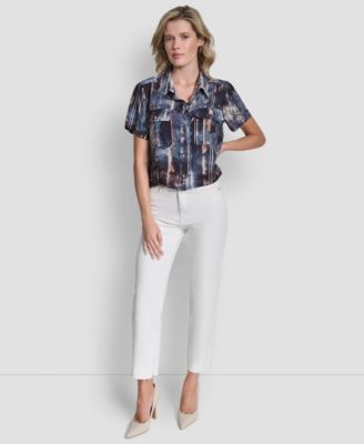 Women's Printed Camp Short Sleeve Shirt