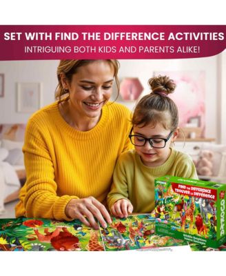 3x100 Pcs Puzzles for Kids - Park, Wild Africa, Construction