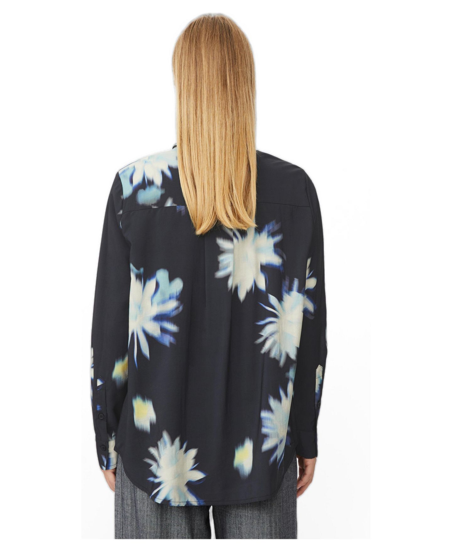 Женская рубашка Masai Copenhagen Imma Long Sleeve Collared, цвет: Синий — фото 3
