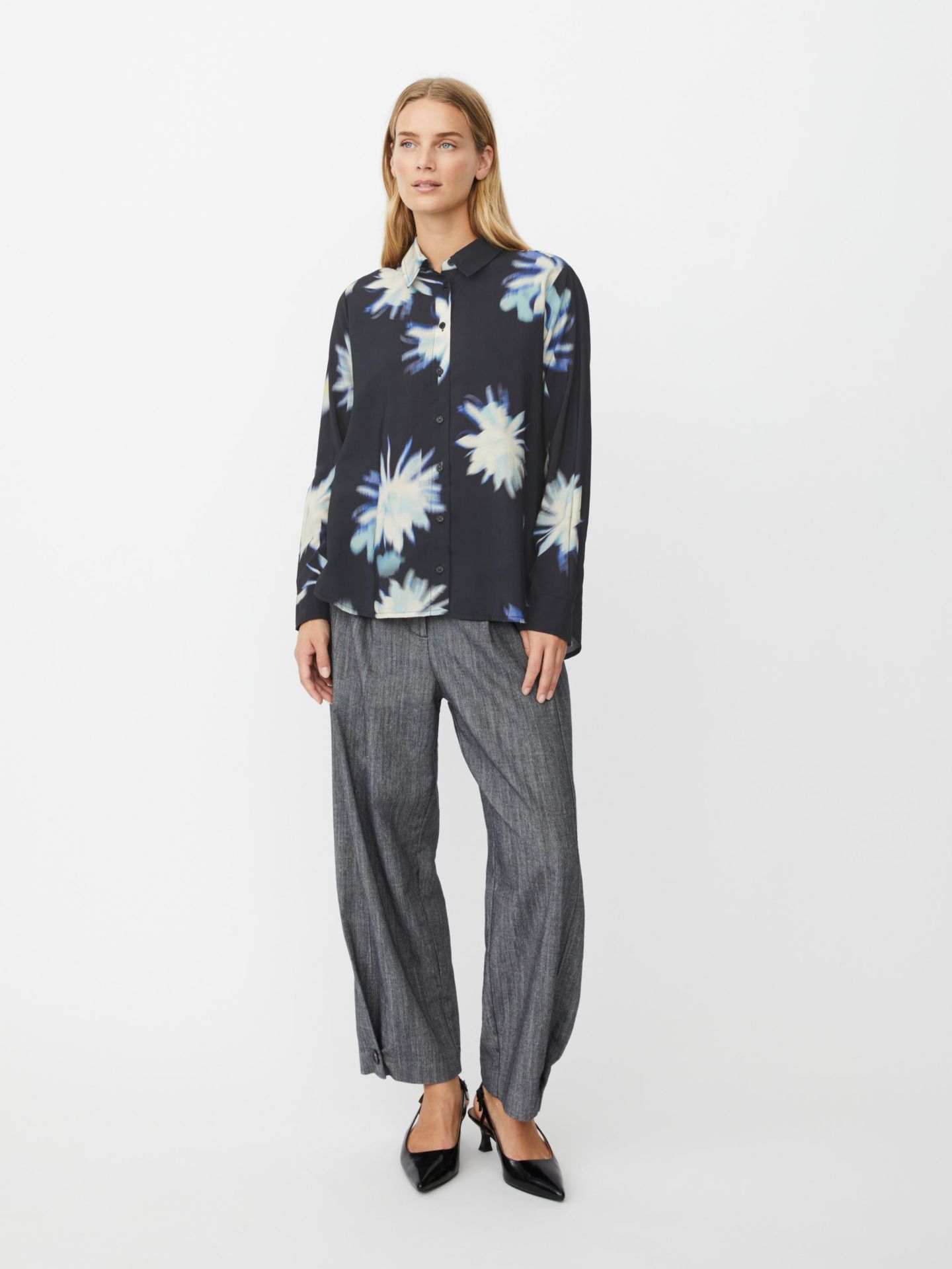 Женская рубашка Masai Copenhagen Imma Long Sleeve Collared, цвет: Синий — фото 8