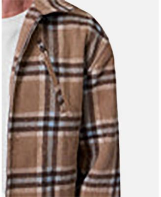 Men's Plaid Flannel Front Zip Jacket