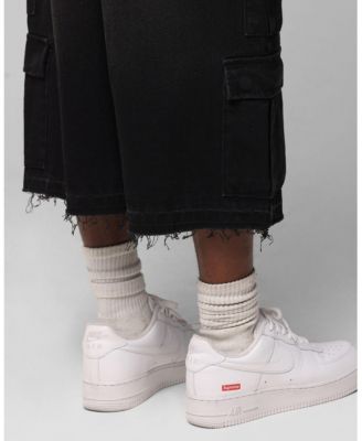 Men's Loiter 3 Quarter Denim Cargo Pants with Embroidered Star Graphics