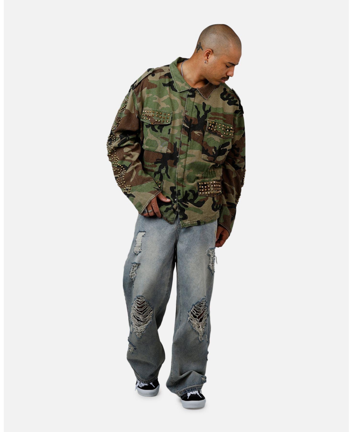 mnml Men's Studded Camo Jacket