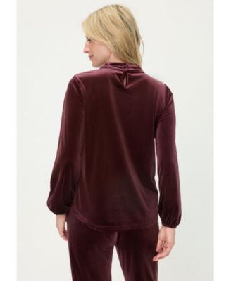 Women's Velvet Peekaboo Top