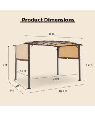 9'x12' Outdoor Pergola Metal Patio Gazebos