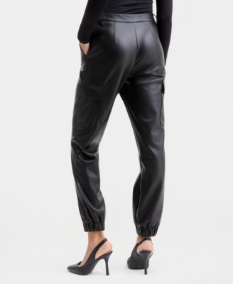 Women's Ly Faux-Leather Jogger Pants, Macy's Exclusive