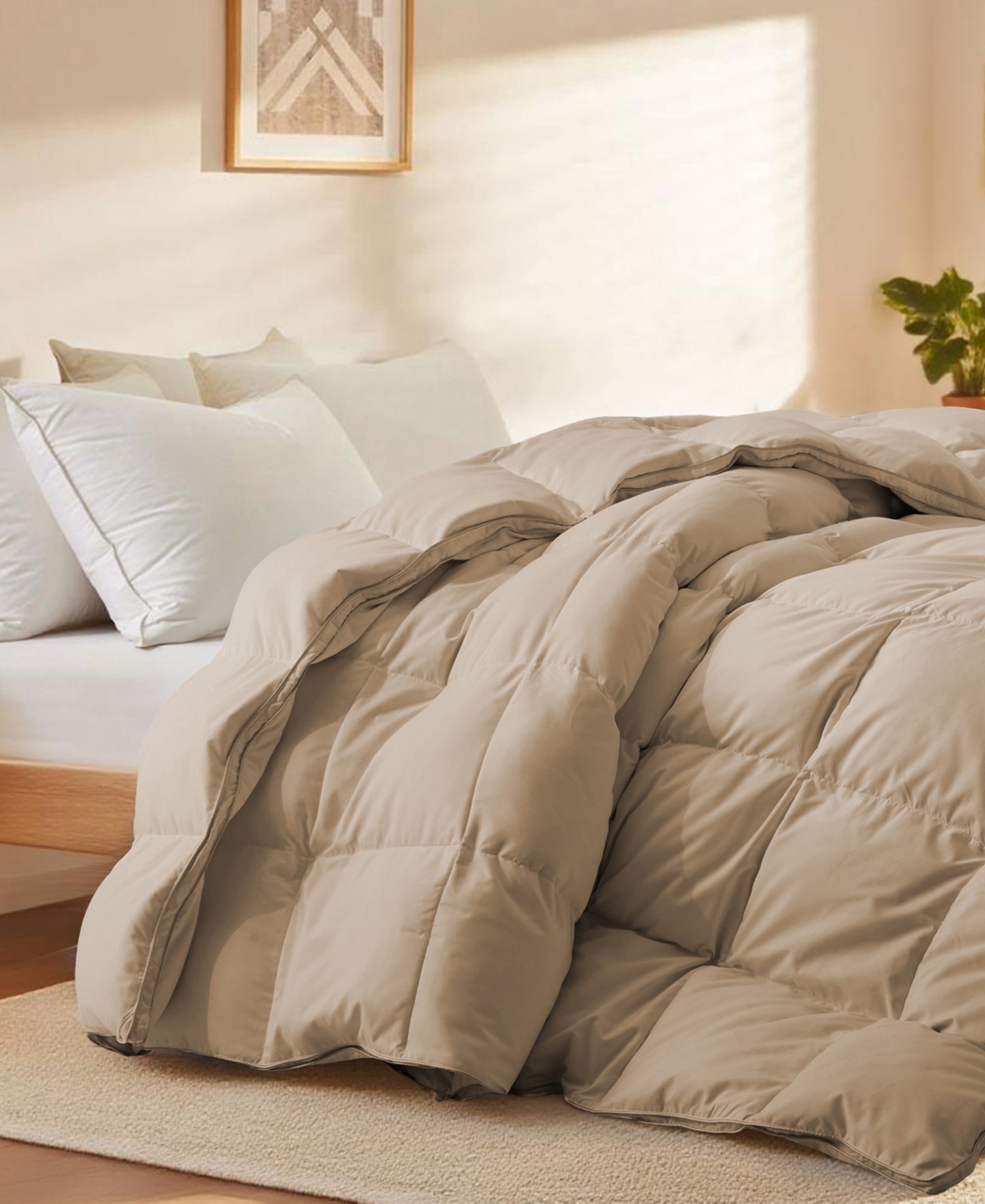 Unikome Medium Warmth Goose Feather Down Fiber Comforter, California King