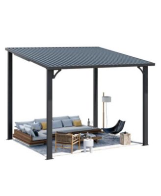 10'X8' Hardtop Gazebo Outdoor Pergola Lean to Metal Pergolas