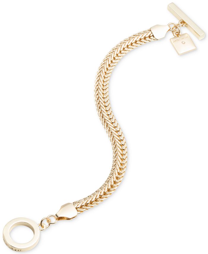 Anne Klein - Gold-Tone Flat Chain Toggle Bracelet