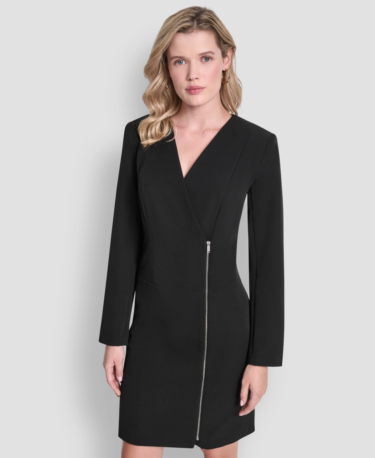 Dkny Women's Long-Sleeve Zipper Front A-Line Dress