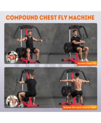 Chest Fly Machine, PEC Deck Fly and Reverse Delt Machine, 450lbs Adjustable Upper Body Workout Equipment for Home Gym