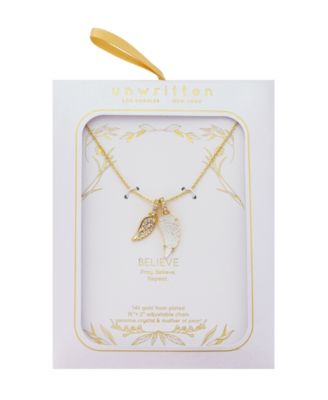 Crystal and Mother of Pearl Wing Pendant Necklace