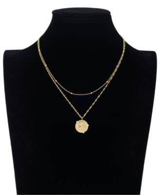Gold Plated Shoot for the Stars Elephant Twist and Beaded Necklace Set