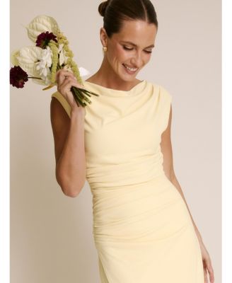 Women's Cowl Gathered Short Sleeve Bridesmaid