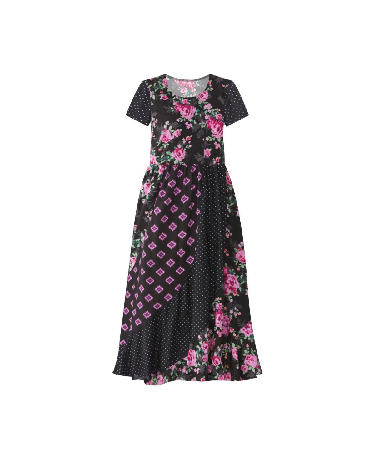 Woman Within Women's Mixed Print Maxi Dress