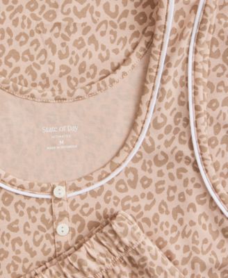 Women's Henley Tank & Shorts Pajama Set