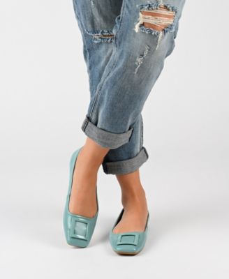 Women's Zimia Buckle Square Toe Ballet Flats