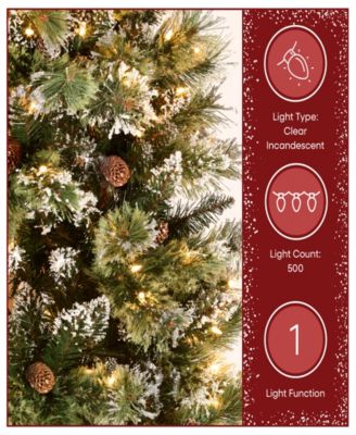 Glittery Bristle R Slim Pine Tree with Lights, 90"