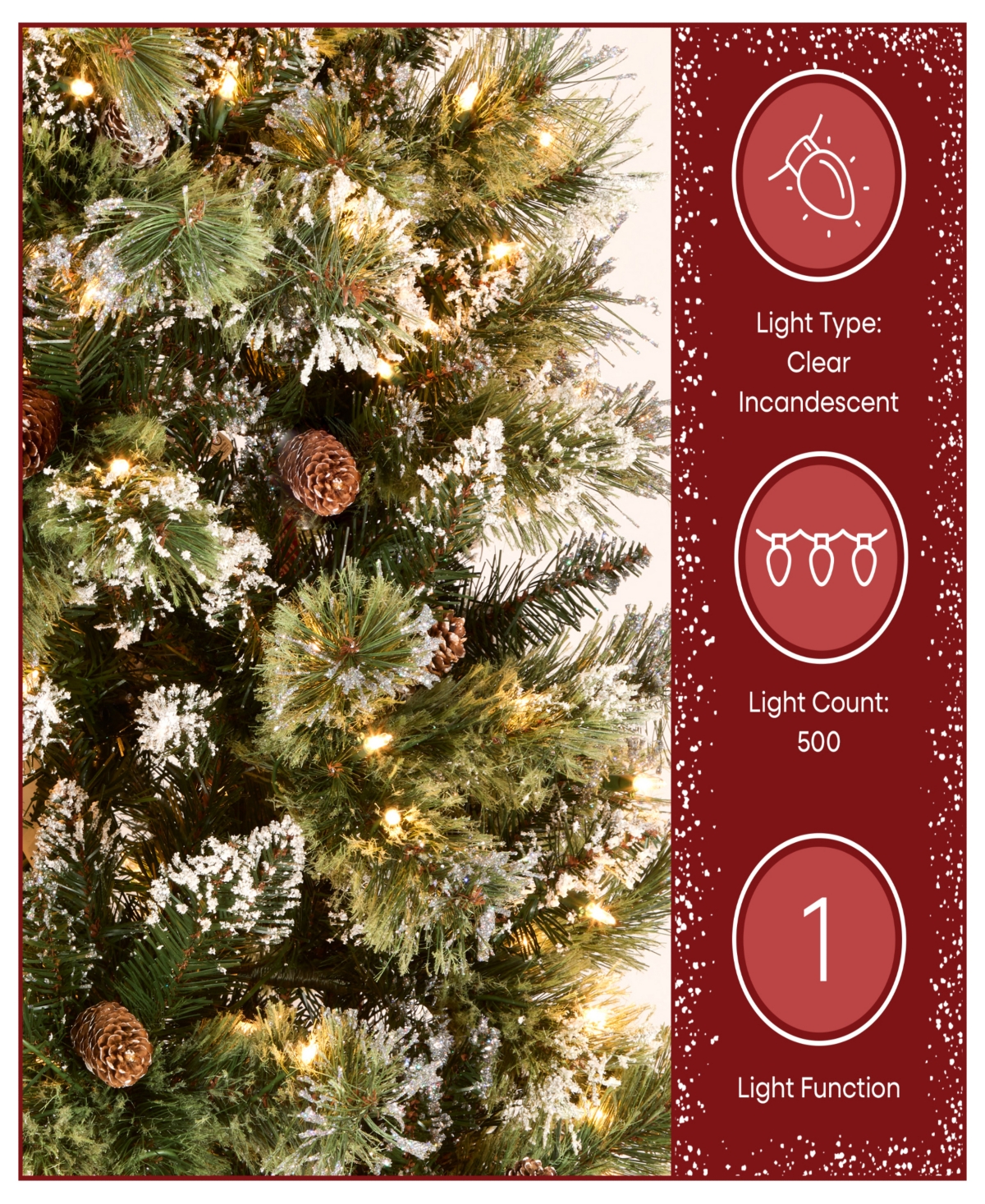 National Tree Company Glittery Bristle R Slim Pine Tree with Lights, 90"