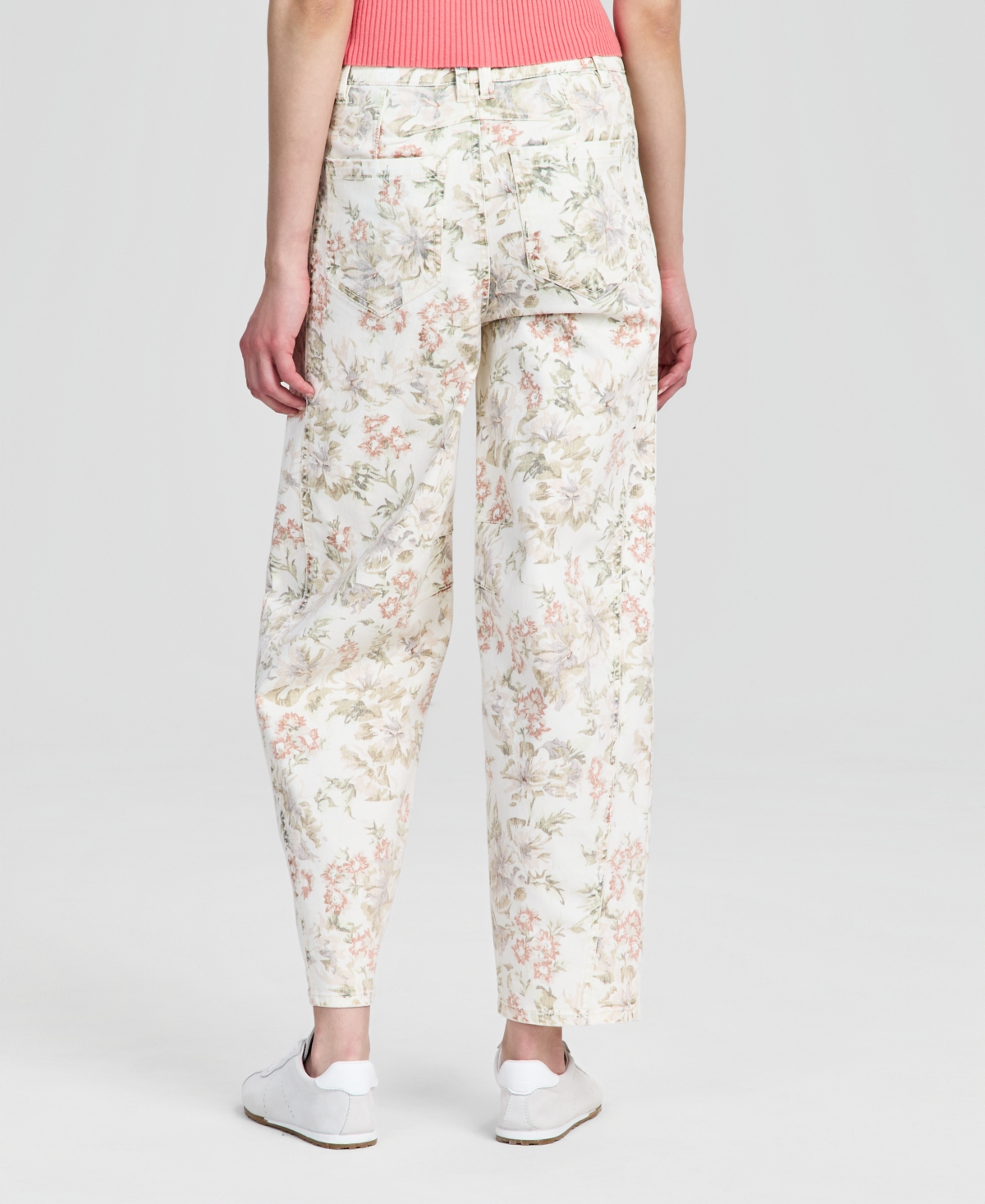 And Now This Women's Floral-Print Barrel-Leg Jeans, Macy's Exclusive