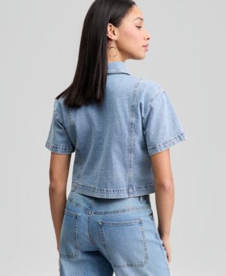 Women's Patchwork Denim Shirt, Macy's Exclusive