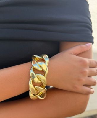 Gold Lightweight Chunky Curb Chain Bracelet