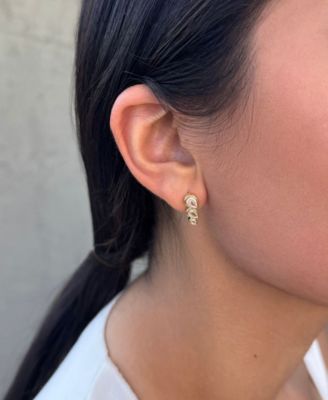 Gold Crystal Climber Earrings