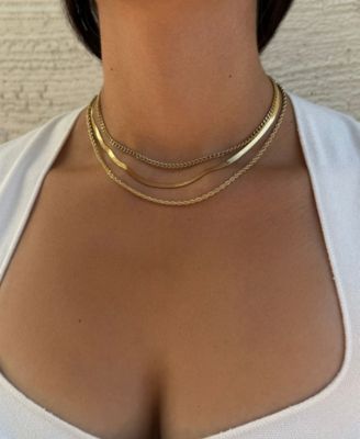 Tarnish Resistant Gold Chain Necklace Set