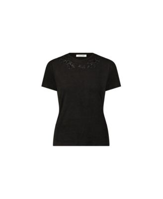 Women's Amaya Floral Sequin T-Shirt - Black
