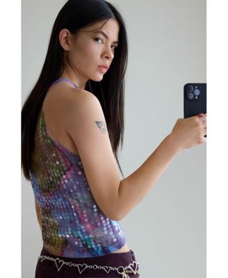 Women's Halter paillette T-shirt