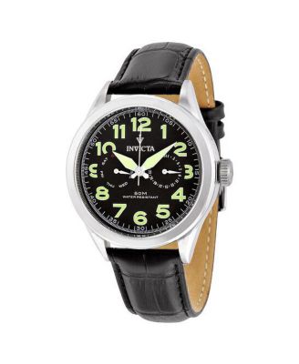 Men's 11741 Vintage Quartz 3 Hand Black Dial Watch