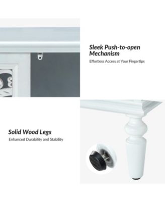 Ismenides Transitional 32" Tall 2-Door Accent Cabinet with Floral Design