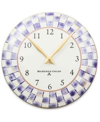 Violet Check 12" Handmade Clock