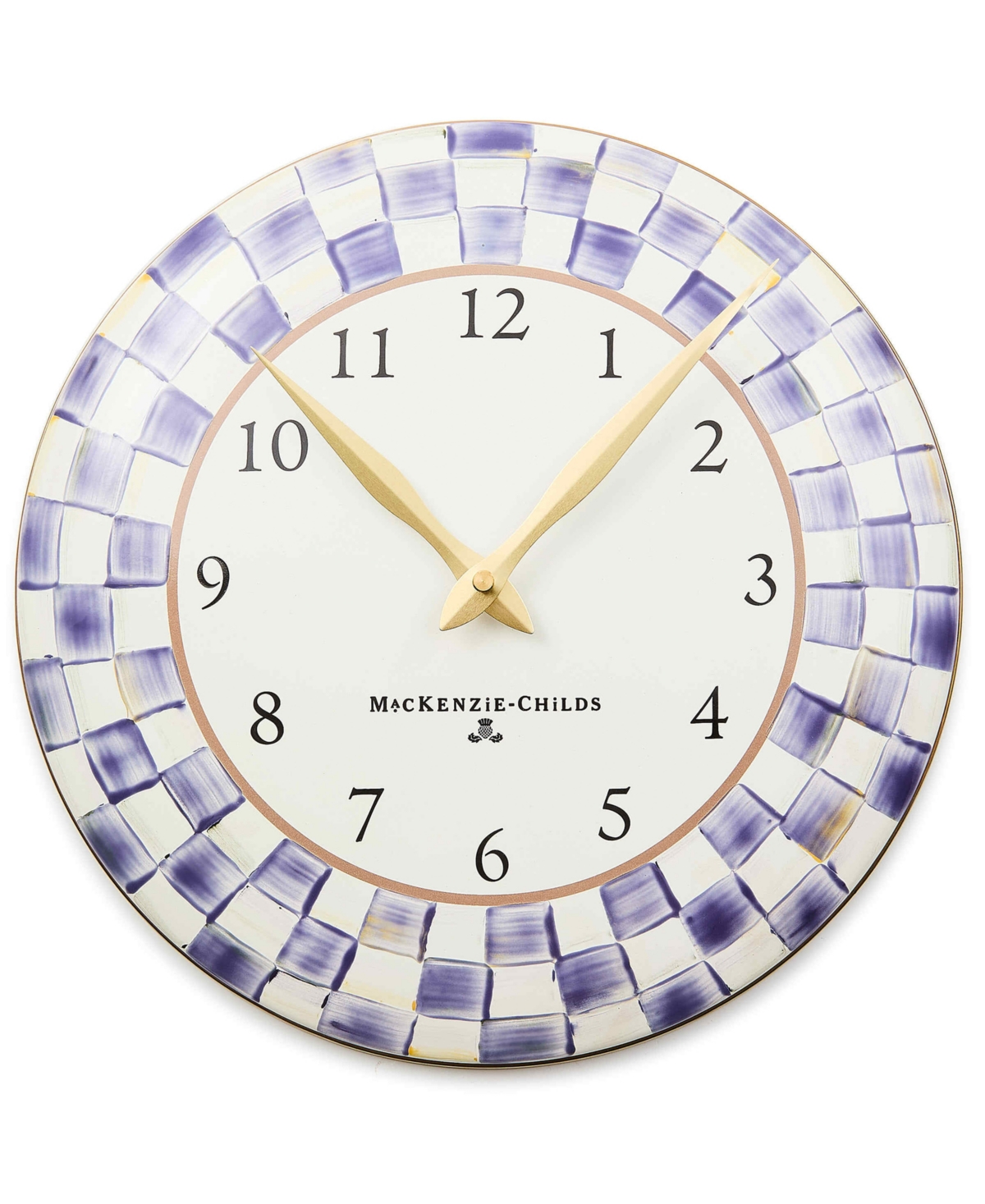 MacKenzie-Childs Violet Check 12" Handmade Clock