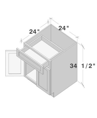 Wood 24-Inch Floor Base Kitchen Cabinet