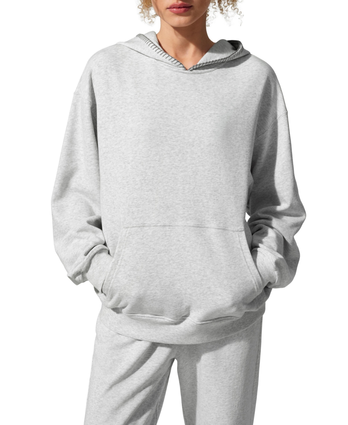 Lilysilk Women's Silkerry Oversized Seamflow Douceur Stand Collar with Half-Zip Hoodie