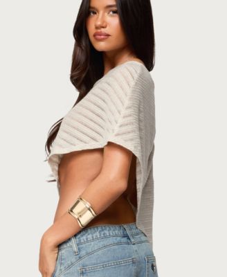 Women's Loma Asymmetric Off Shoulder Knit Poncho