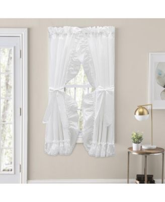 Madelyn Ruffled Victorian Priscillas 1.5" Rod Pocket Curtain Panel 100" x 63" White