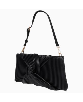 Pleated Knot Clutch with Shoulder Strap