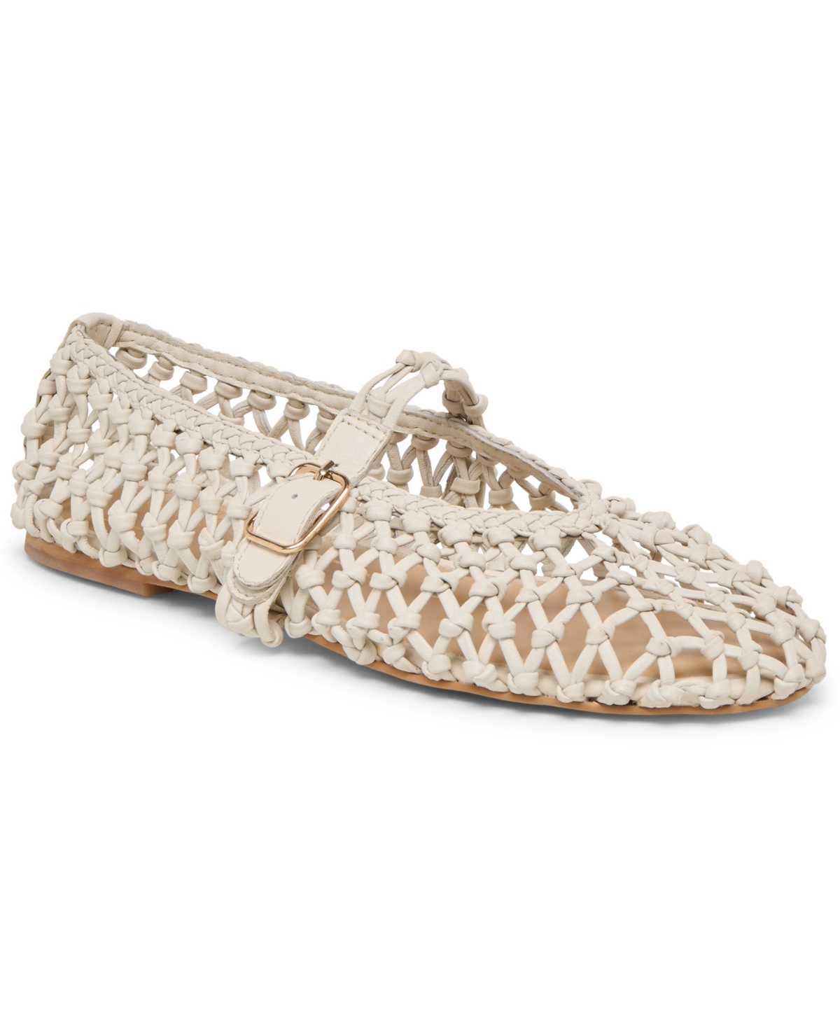 Dolce Vita Women's Clair Woven Mary Jane Flats - Ivory Woven Leather-image