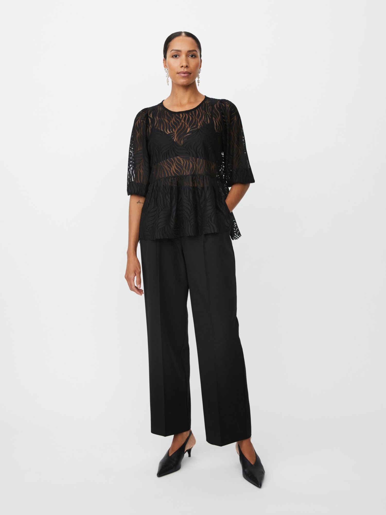 Women's Lace Peplum Top