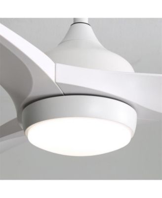 52-inch Modern White Standard 3-Blade Ceiling Fan With Remote and Led Light