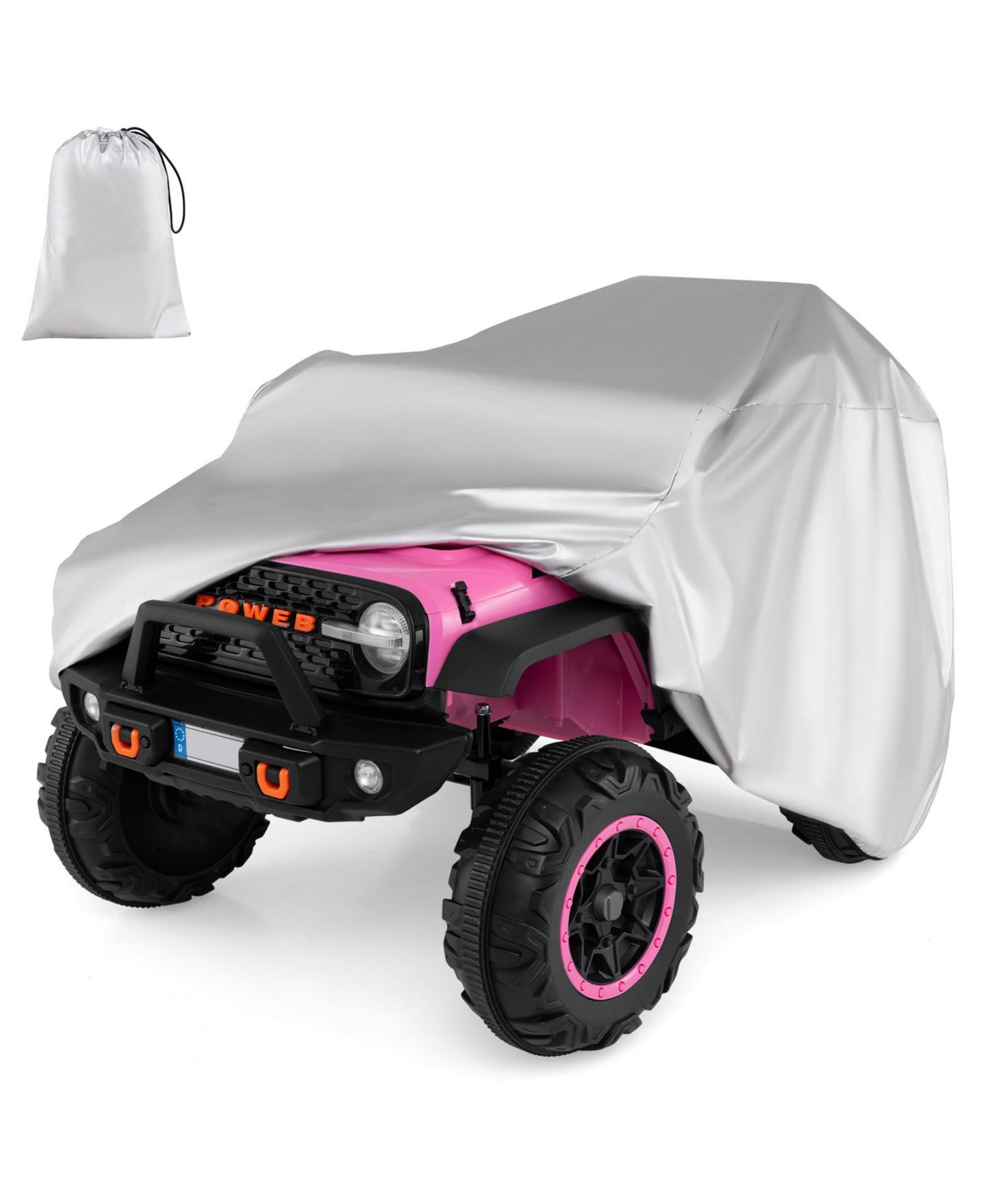 Детские игрушки SUGIFT Universal Polyester Taffeta Wind-Resistant Ride-On Toy Car Cover with Drawstring Storage Bag, цвет: Серебряный — фото 1