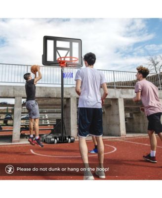4.4-10 Feet Portable Basketball Hoop Adjustable with 2 Wheels and Fillable Base-Black
