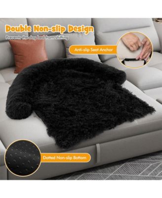 Plush Calming Dog Couch Bed with Anti-Slip Bottom-L