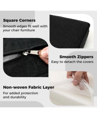 2-Pack Outdoor Patio Cushion Set with Removable Covers-Black