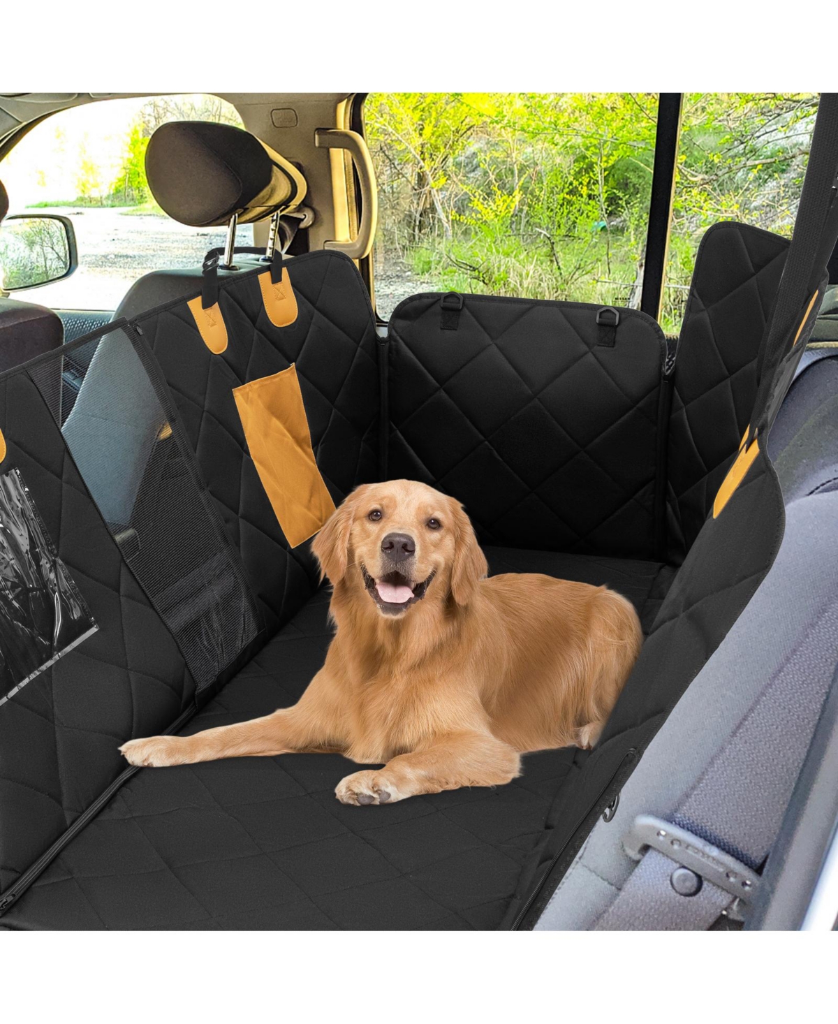 Sugift Dog Car Seat Cover Protector for Back Seat with Mesh Windows